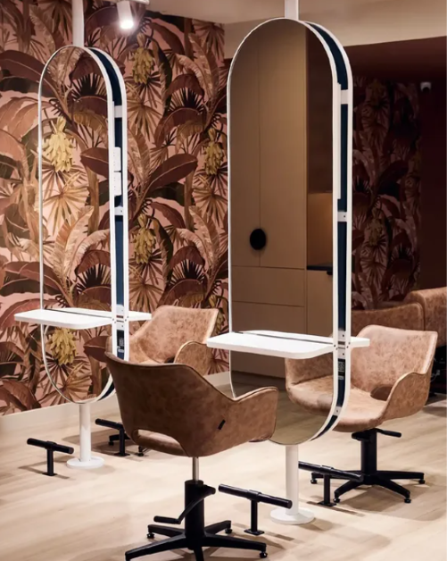 Salon styling stations and mirrors